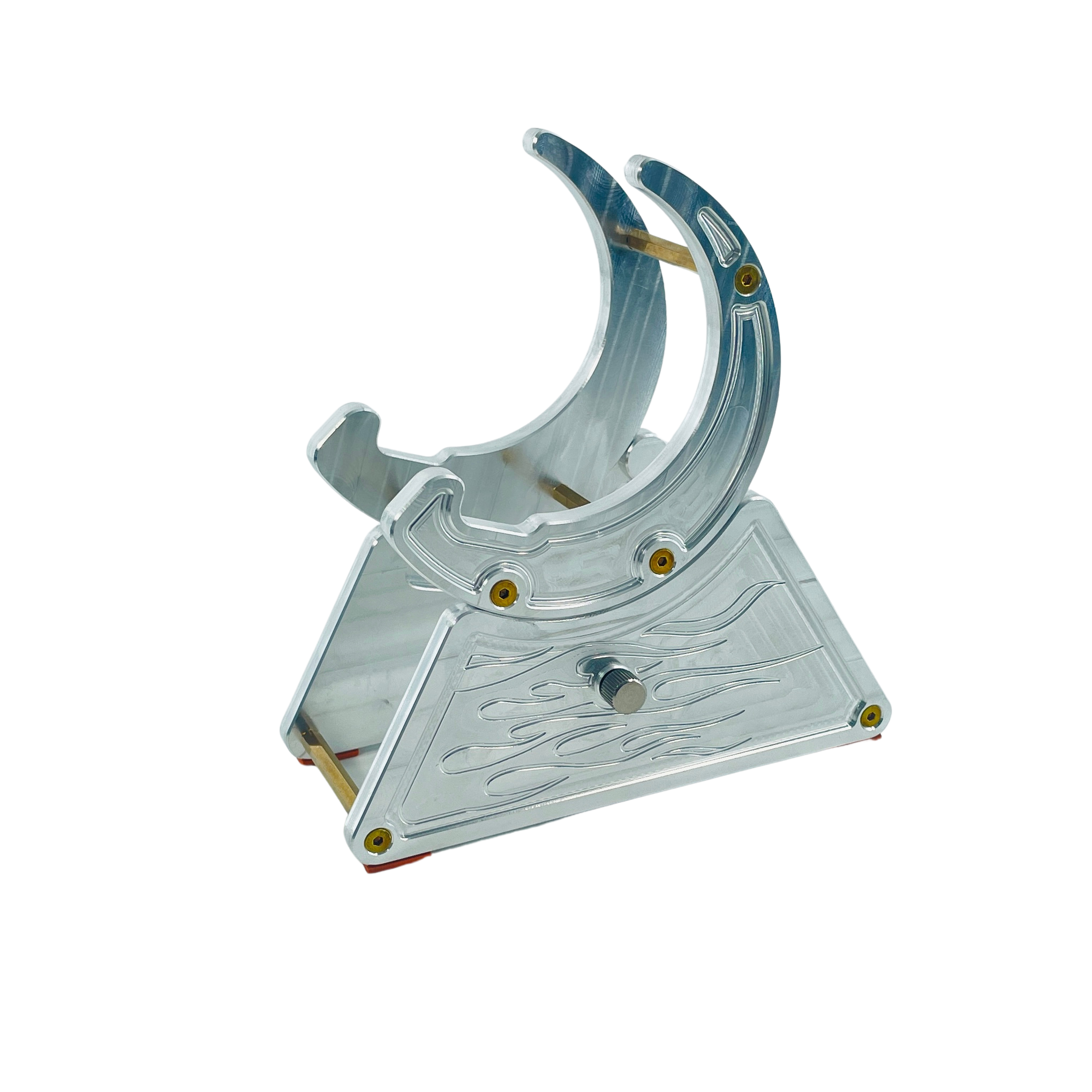CNC Metal Phone Stand | Hot Rod Flames Design | Car Enthusiast Gift | Made in USA
