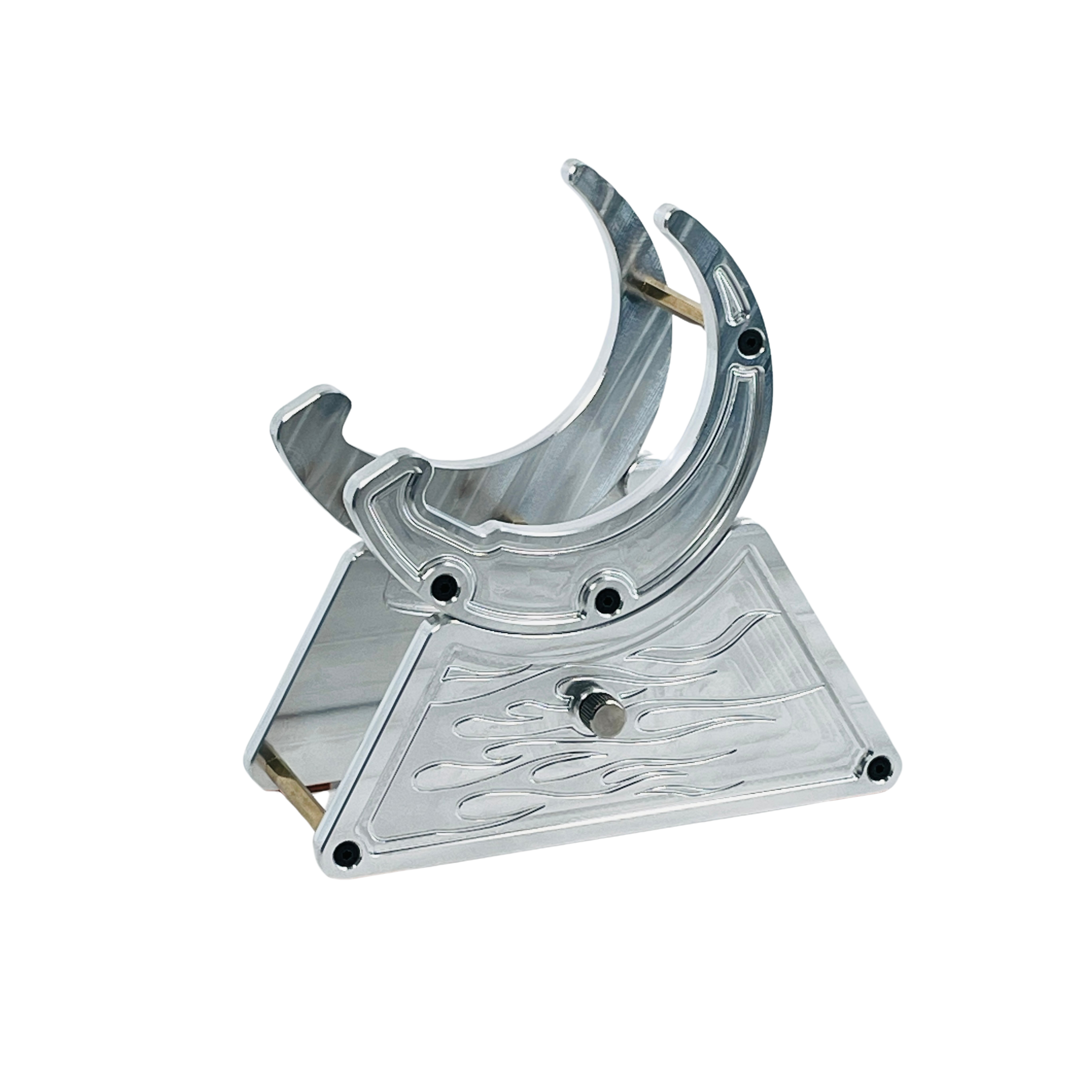 CNC Metal Phone Stand | Hot Rod Flames Design | Car Enthusiast Gift | Made in USA