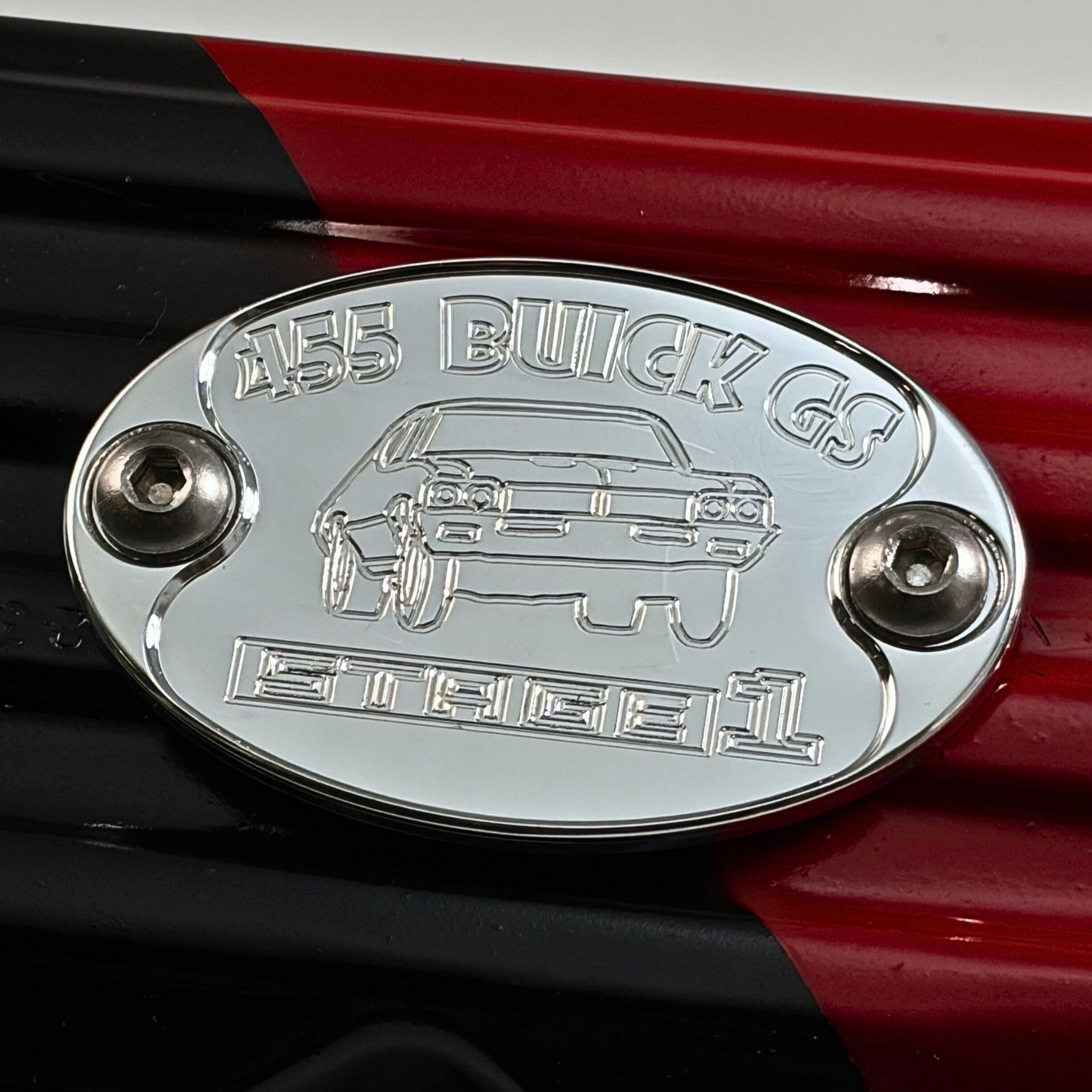 Mad4Metal Buick GS 455 Stufe 1 Billet Aluminium Abzeichen Ventil Abdeckung USA