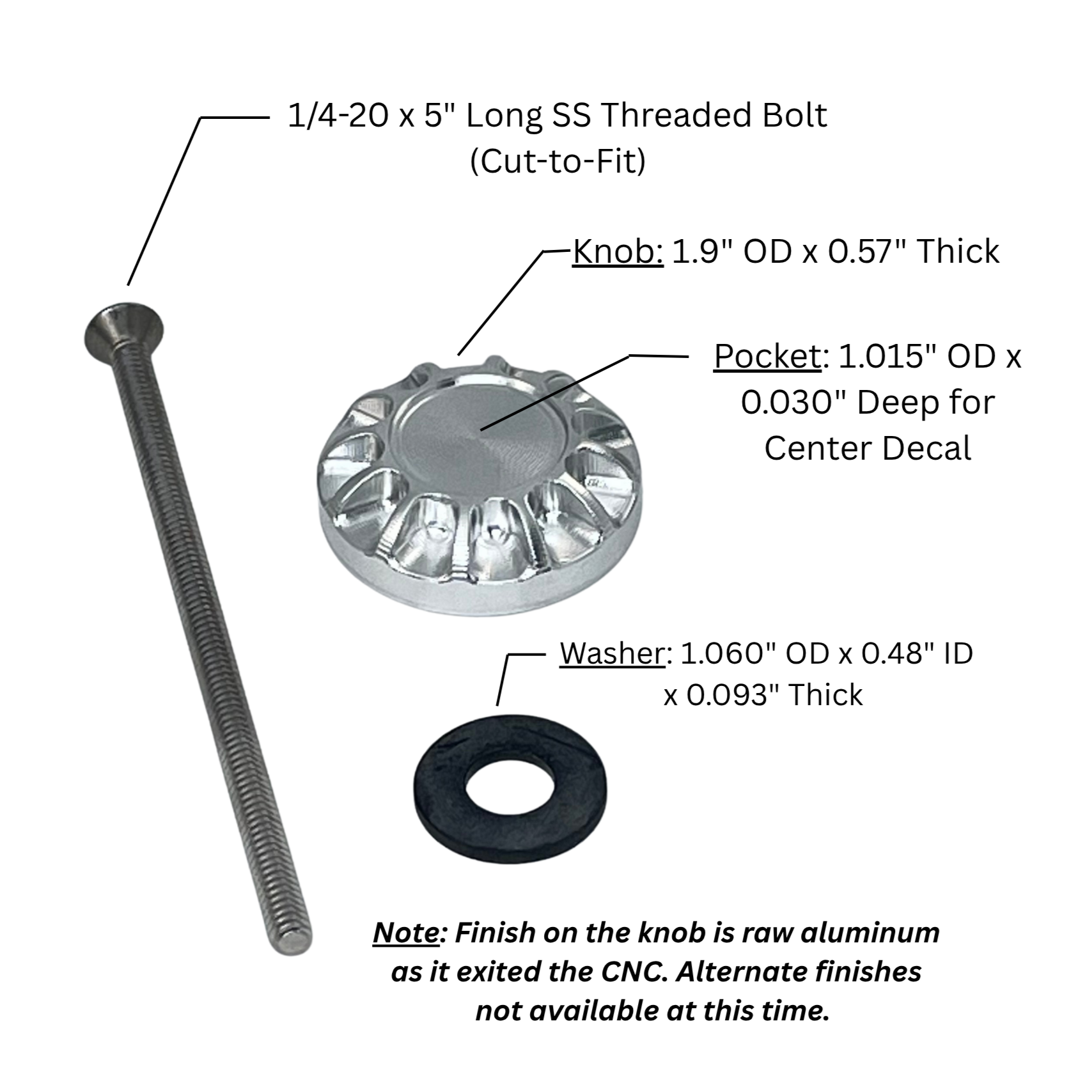 Luftreiniger Stud Bolt Wing Nut - Billet 6061 Aluminium - Made in USA