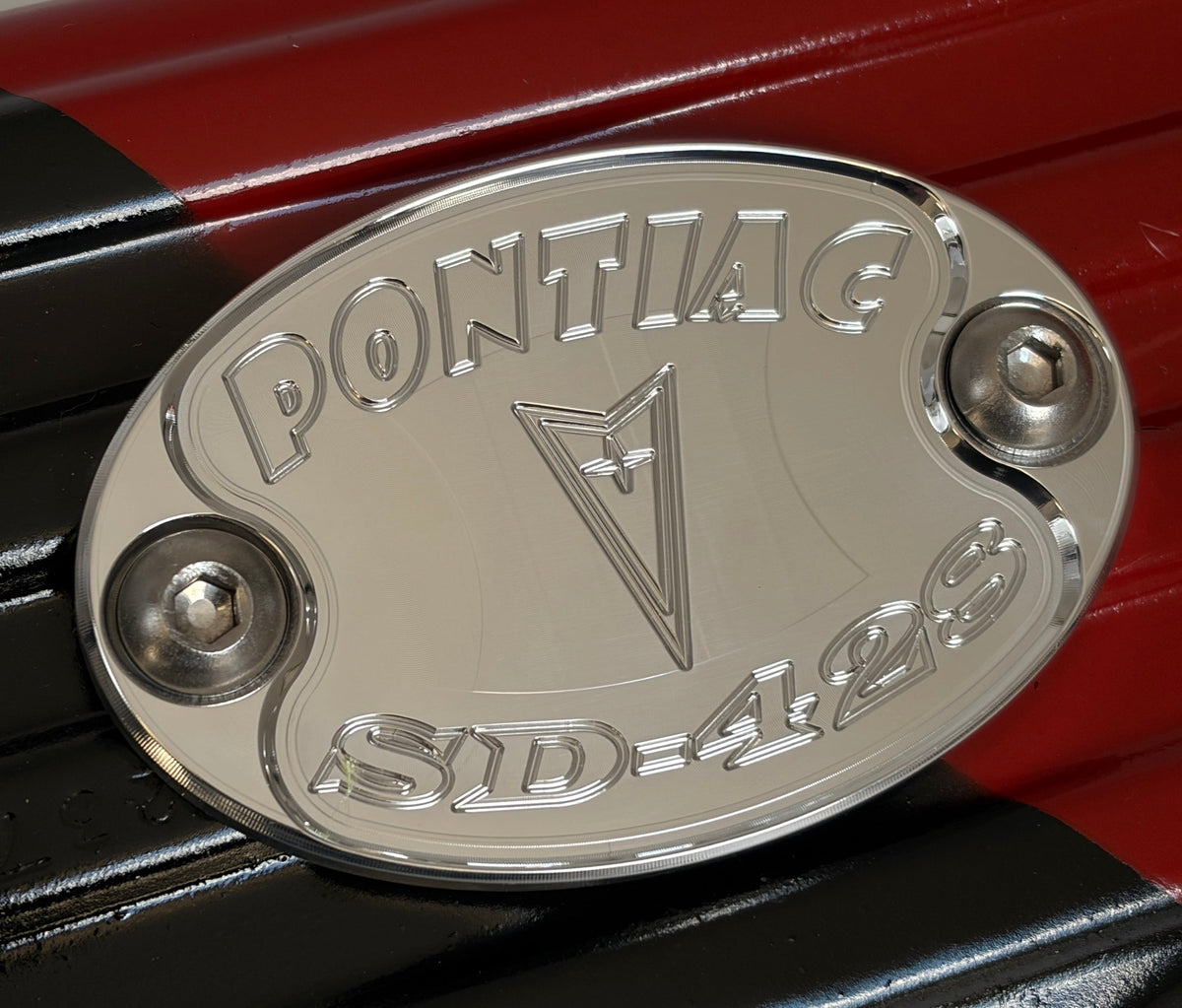 Mad4Metal Pontiac 428 Super Duty Billet Aluminium Abzeichen Ventil Abdeckung USA
