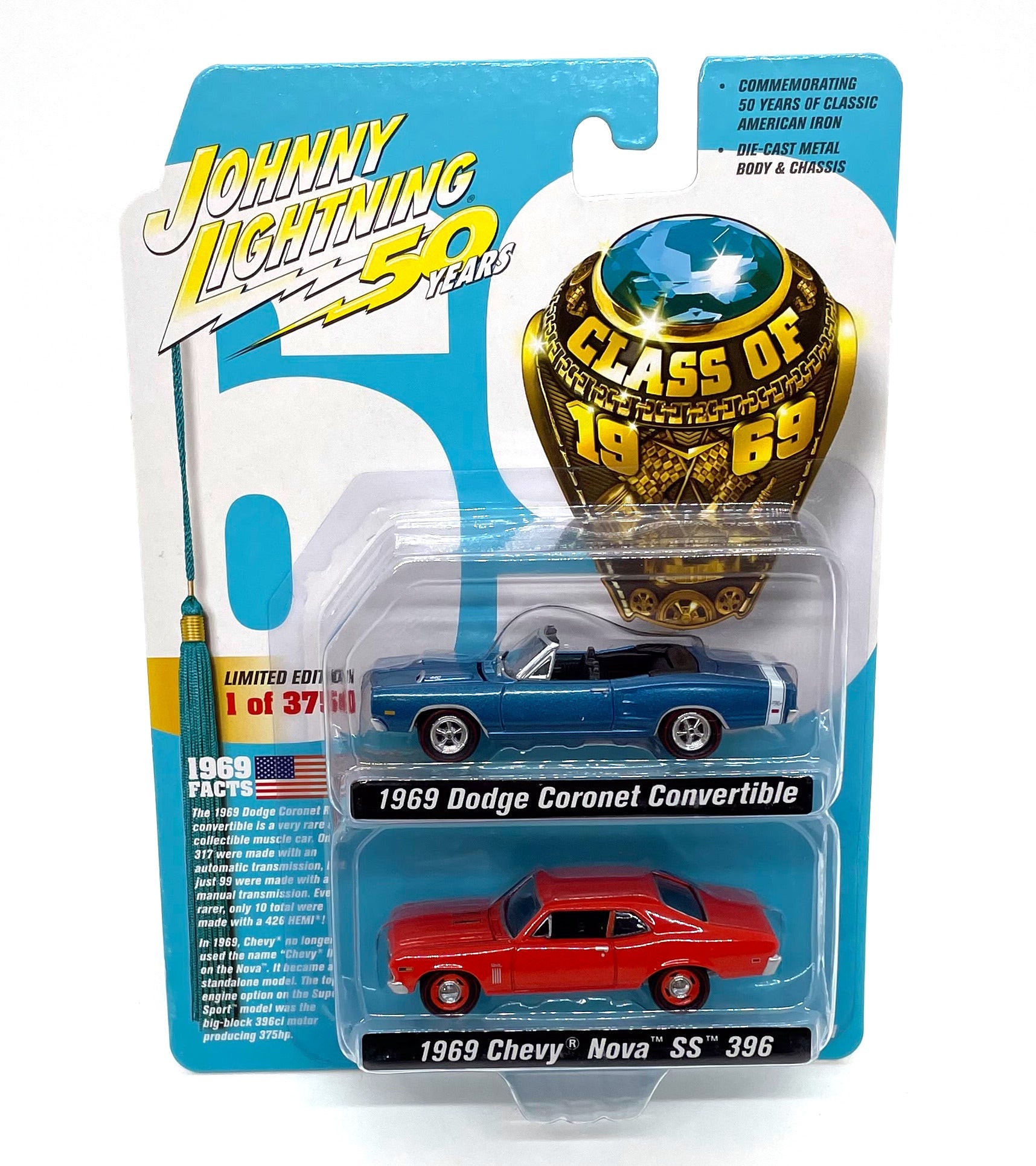 Johnny Lightning Cars 1 64 1969 Dodge Coronet 1969 Chevy Nova Klasse von 69