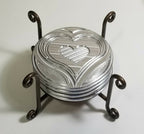 Wire Coaster Holder, Bronze, 4 Post Heavy Wire Scroll für 4' Round Coasters