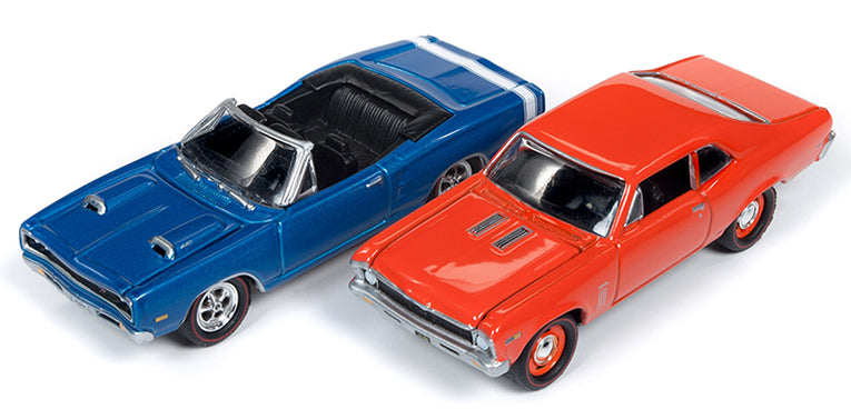 Johnny Lightning Cars 1 64 1969 Dodge Coronet 1969 Chevy Nova Klasse von 69