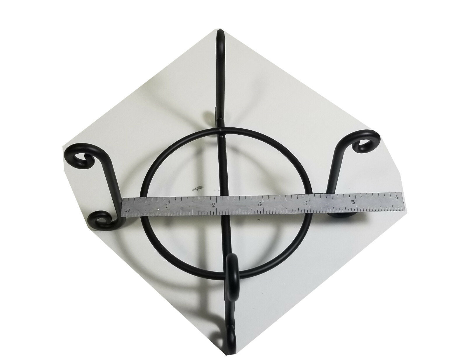 Wire Coaster Holder, Black, 4 Post Heavy Wire Scroll für 4' Round Coasters
