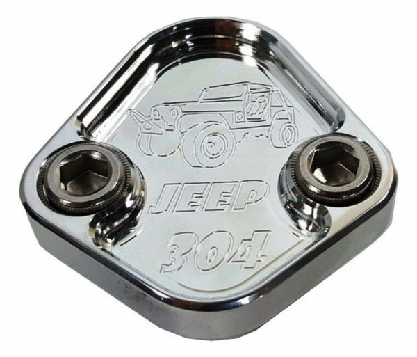 Kraftstoffpumpe Block Off Platte passt AMC Jeep 304 Motoren Billet 6061 CNC USA