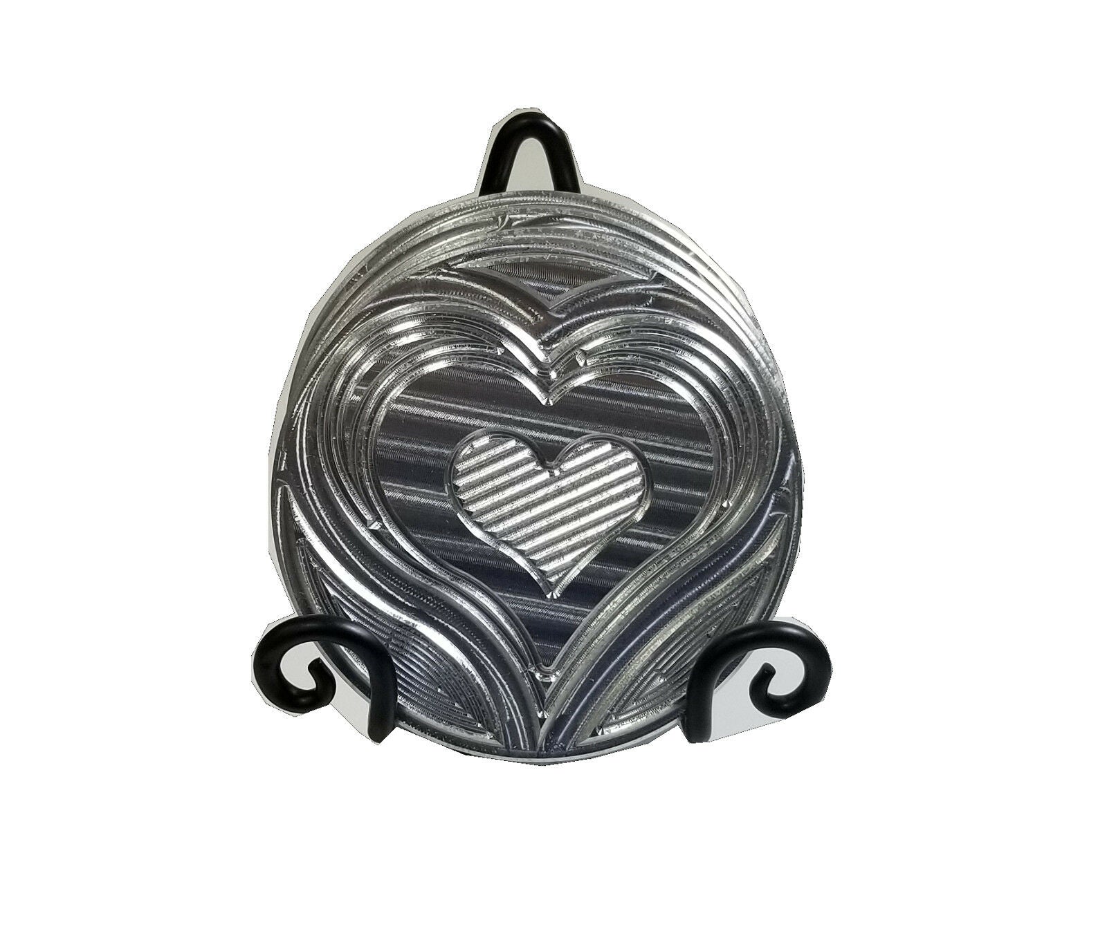 Wire Coaster Holder, Black, 2 Post Heavy Wire Scroll für 4' Round Coasters
