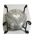 Wire Coaster Holder, Black, 4 Post Heavy Wire Scroll für 4' Round Coasters