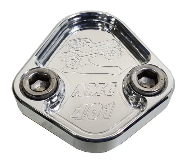 Kraftstoffpumpe Block Off Platte passt Jeep AMC 401 Motoren Billet Aluminium 6061 CNC USA