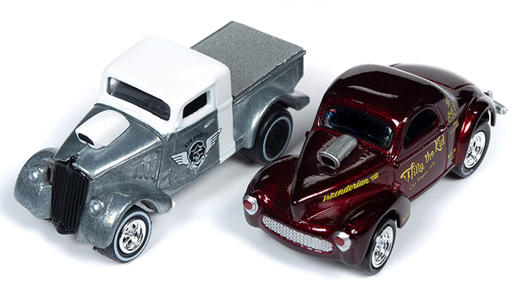 Johnny Lightning Willys Gassers 50 Jahre 2-Pack 41 Coupé & 33 Pickup Scale 1 64