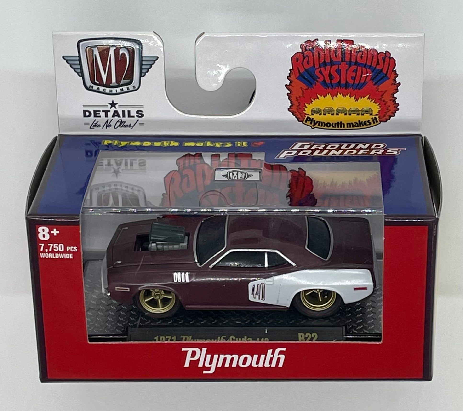 M2 Machines 1 64 Diecast Cars 1971 Plymouth Cuda 440 Ground Pounders R22