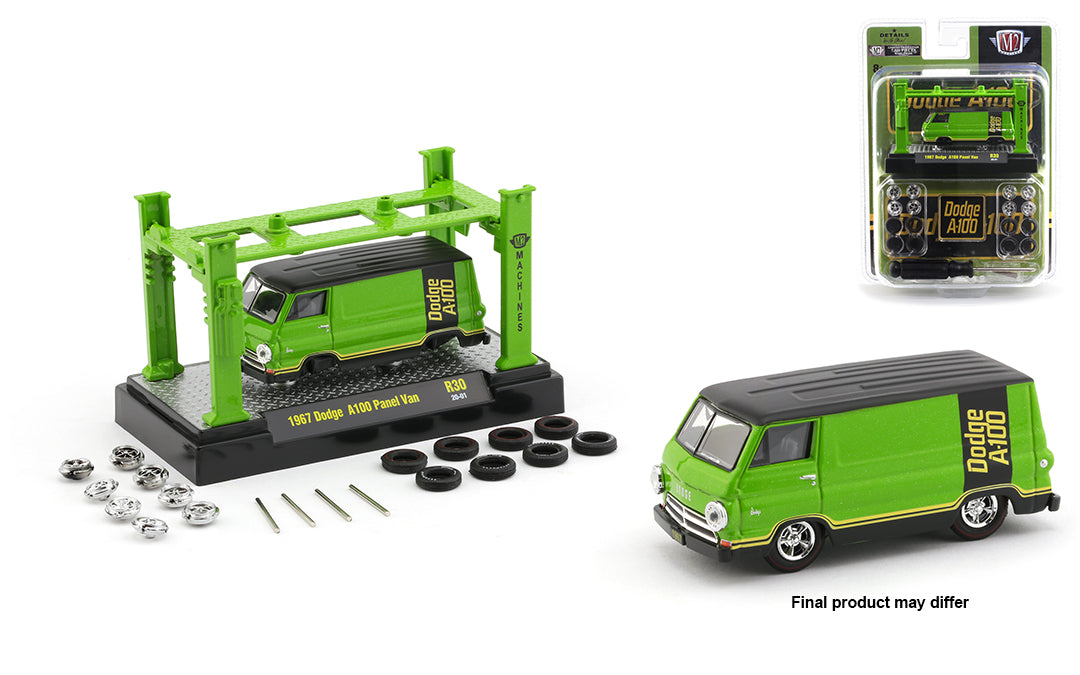 M2 Maschinen 1 64 Gegossene Autos 1967 Dodge A100 Van Green Model-Kit R30