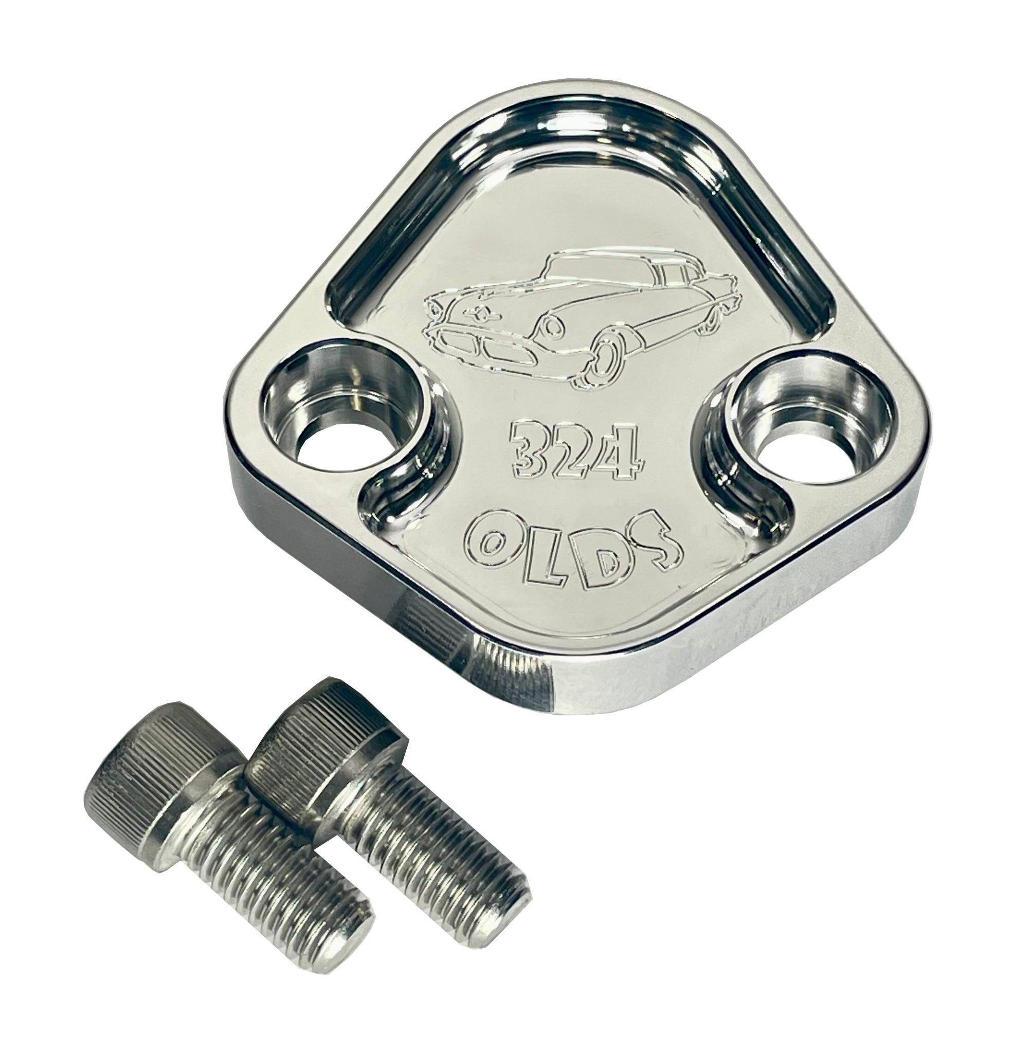 Kraftstoffpumpe Block Off Platte passt Oldsmobile 324 Motoren Billet Aluminium 6061 CNC USA