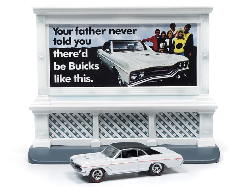1967 Buick GS400 R1 Johnny Lightning American Snapshots Diorama White Die Cast Modellauto 1:64