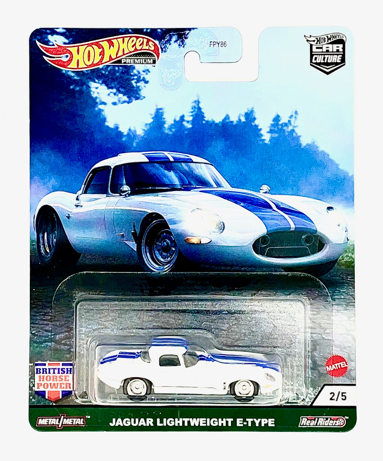 2020 Jaguar Leichtgewicht E-Type Hot Wheels Premium 2/5 White Die Cast Car 1:64