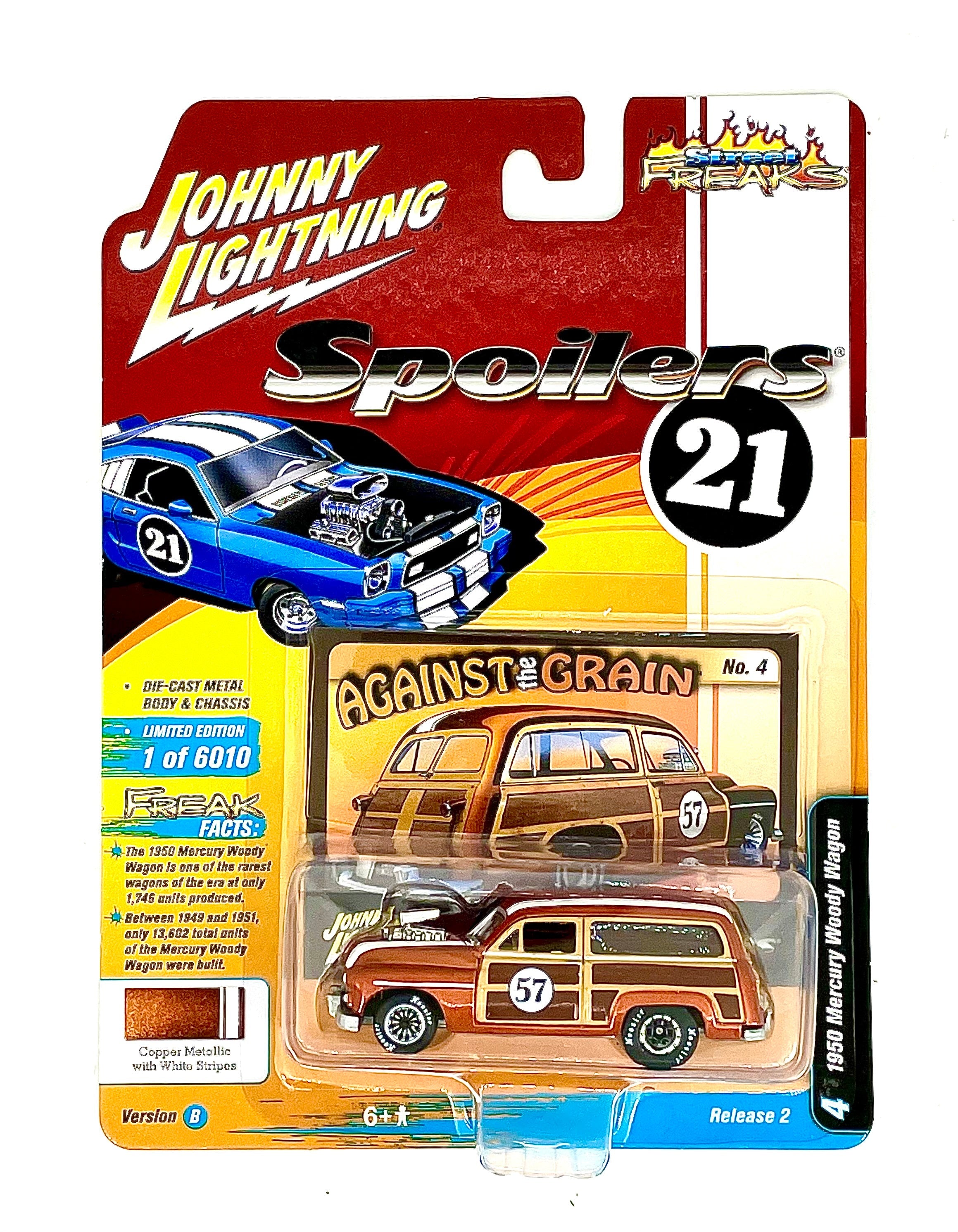 1950 Mercury Woody Wagon Johnny Lightning Street Freaks Kupfer R2 VB Die Cast Car 1:64