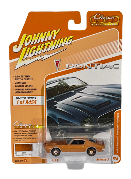 1972 Pontiac Firebird Formel Anaconda Gold Johnny Lightning Classic Gold R3 # 2 Die Cast Car 1:64