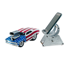 CNC Metal Phone Stand | Hot Rod Flames Design | Car Enthusiast Gift | Made in USA