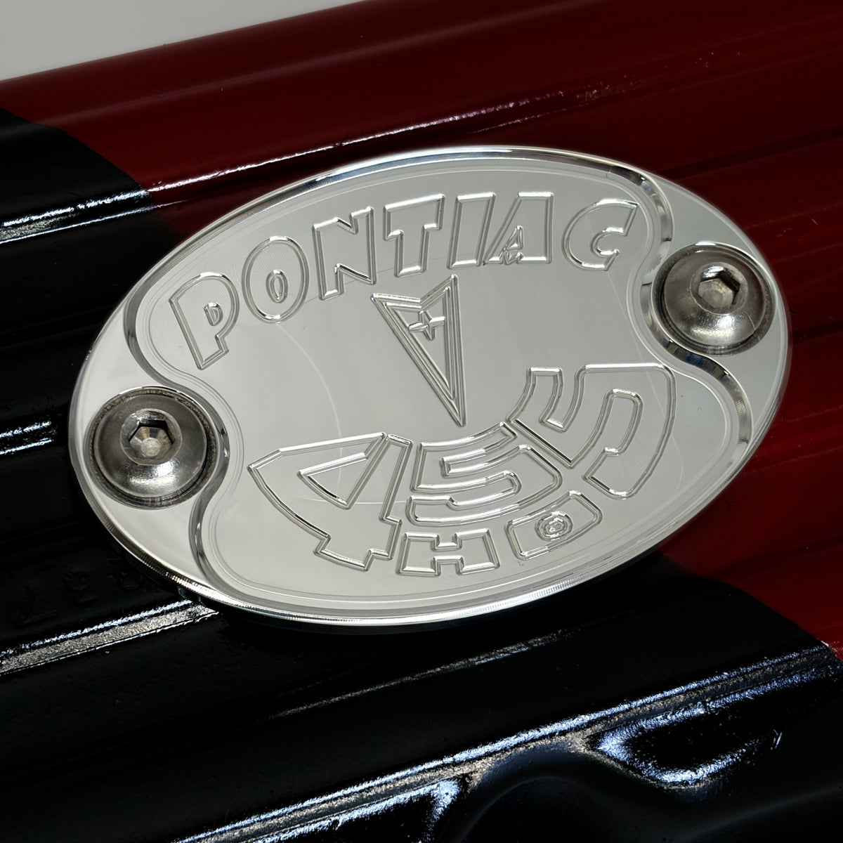 Mad4Metal Pontiac 455 HO Billet Aluminium Badge CNC Machined USA