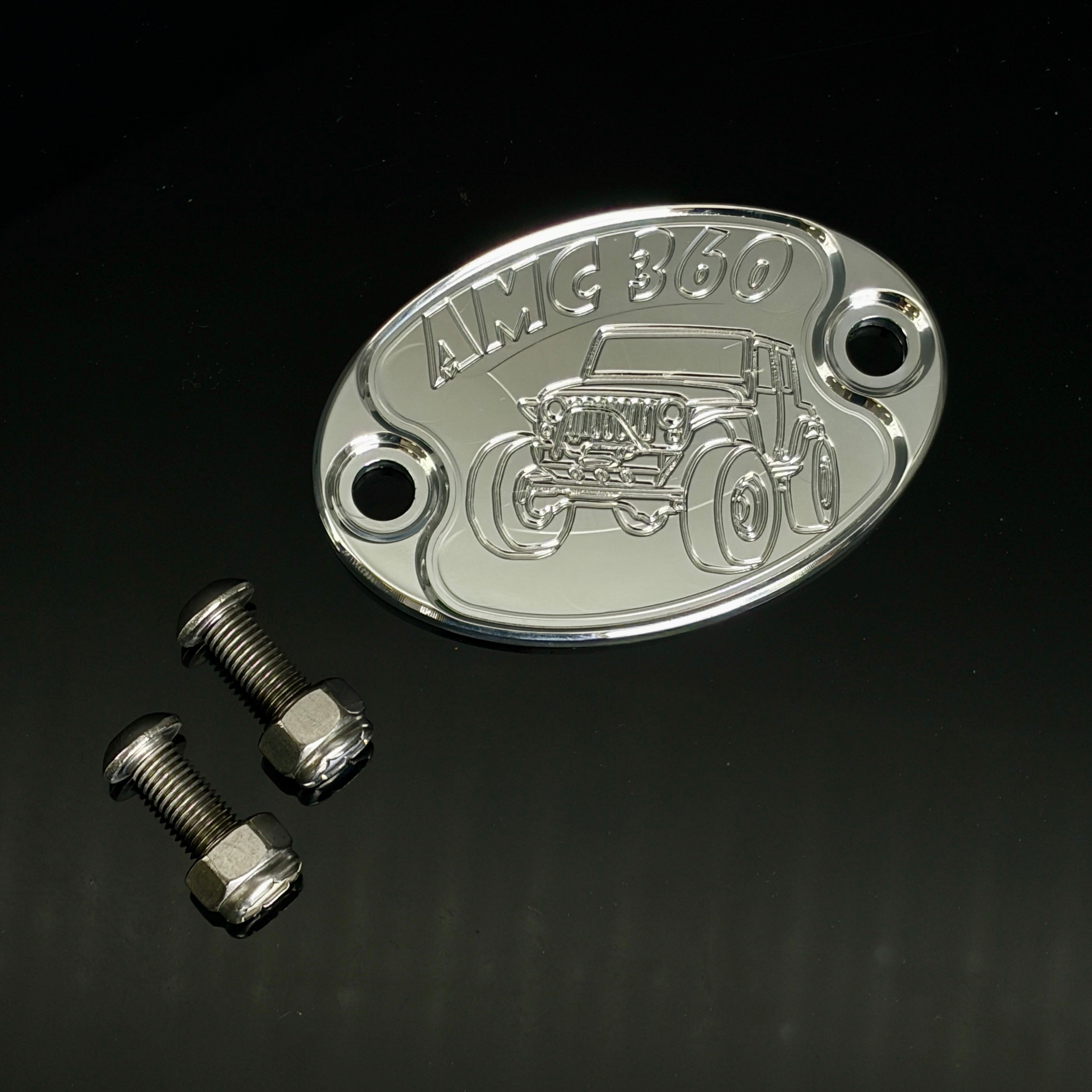 Mad4Metal Jeep AMC 360 V8 Billet Aluminium Badge CNC Machined USA