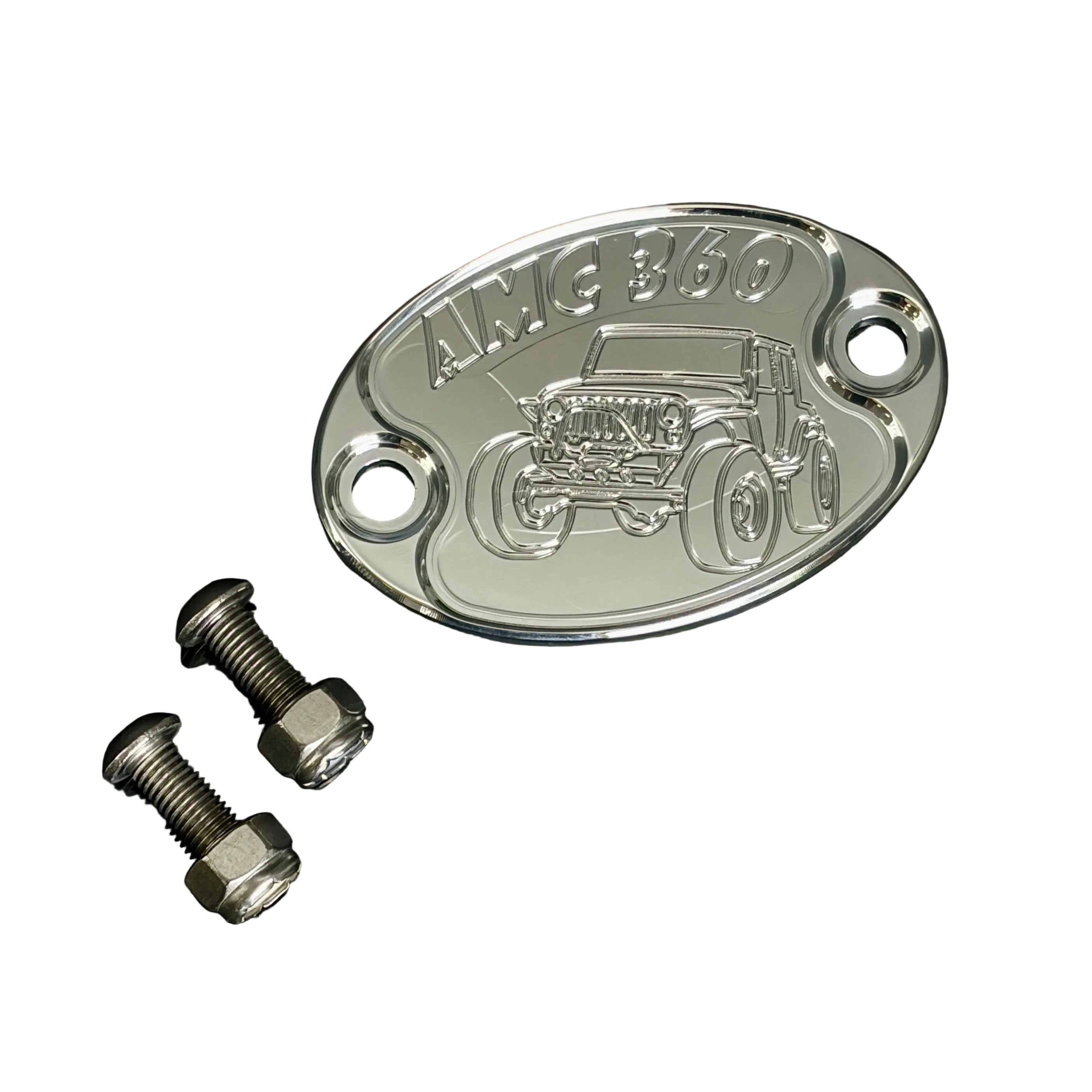 Mad4Metal Jeep AMC 360 V8 Billet Aluminium Badge CNC Machined USA