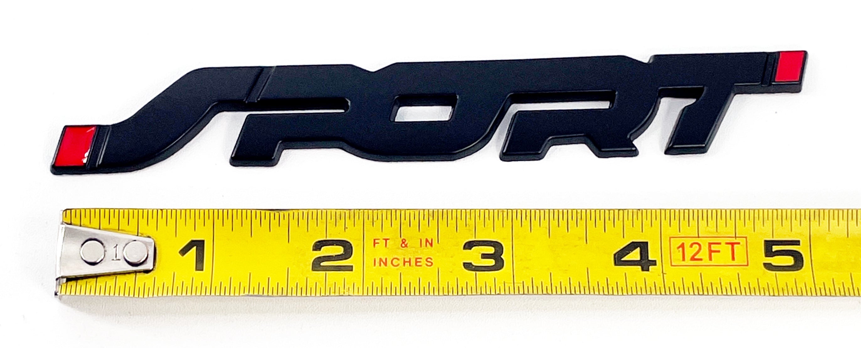 Schwarzes Trendy SPORT Symbol Automobil Decal Fahrzeug Metallic 3D Logo Stick auf Abzeichen