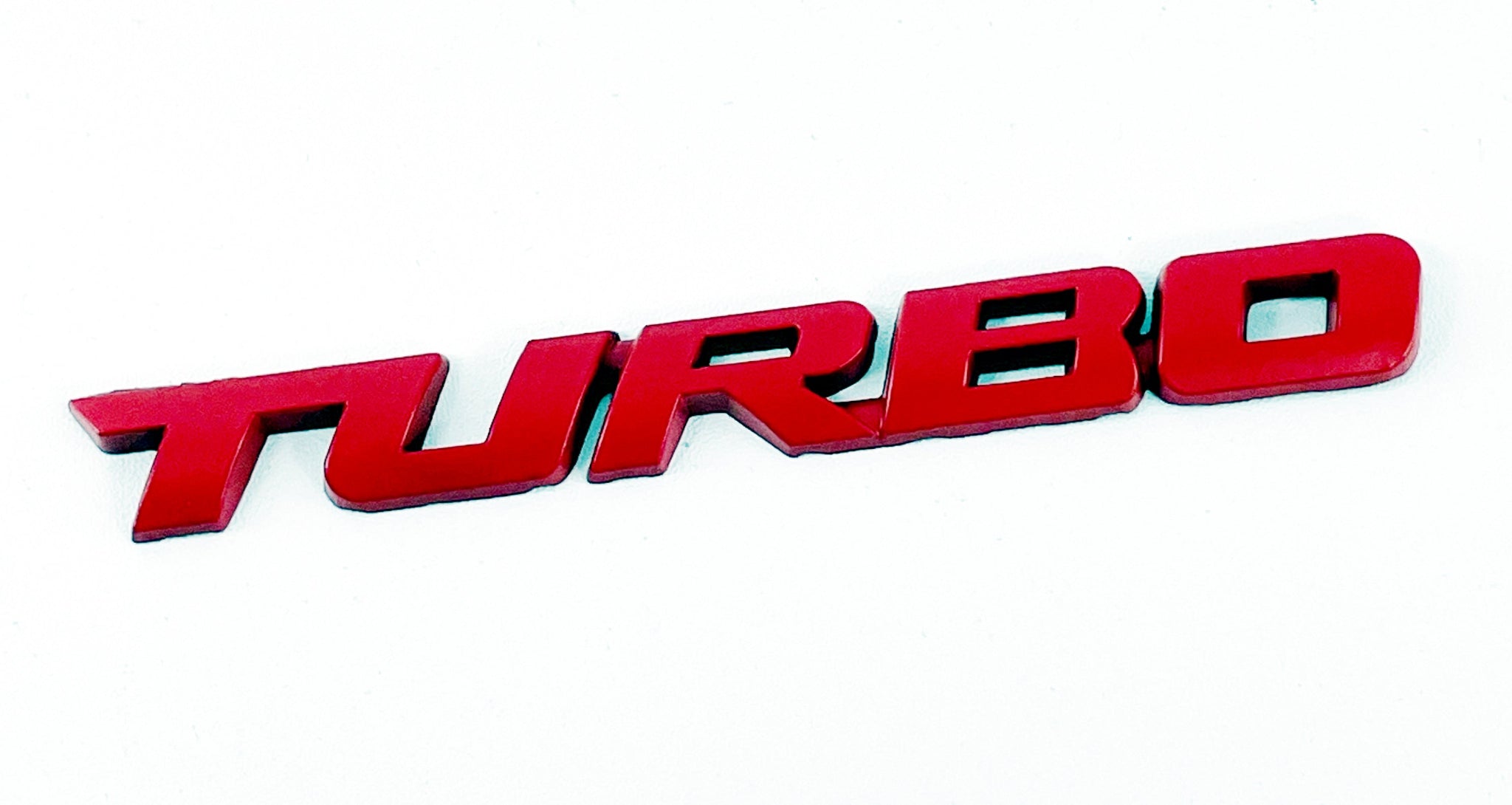Rotes Trendy TURBO Symbol Automobil Decal Fahrzeug Metallic 3D Logo Stick auf Abzeichen