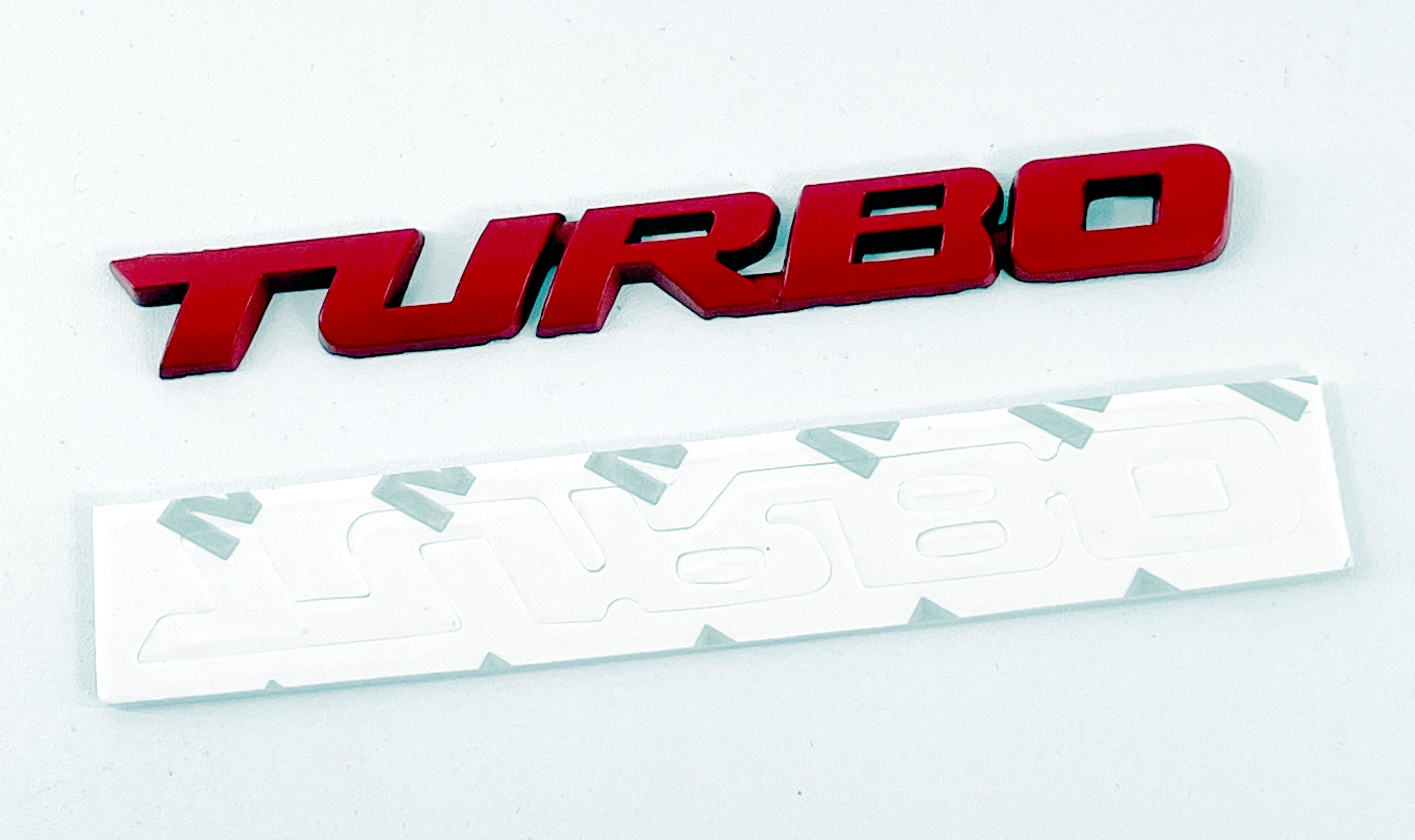 Rotes Trendy TURBO Symbol Automobil Decal Fahrzeug Metallic 3D Logo Stick auf Abzeichen