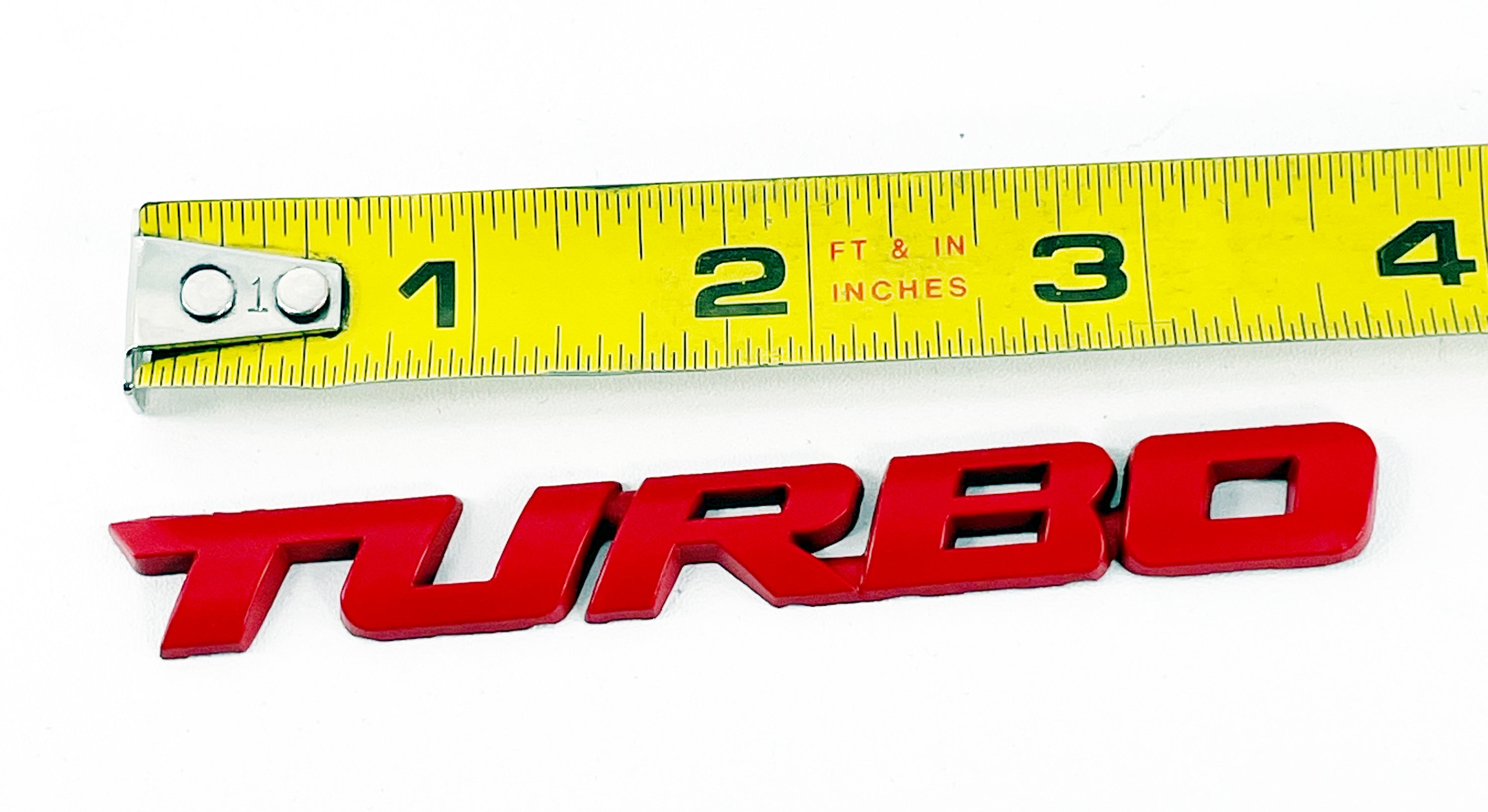 Rotes Trendy TURBO Symbol Automobil Decal Fahrzeug Metallic 3D Logo Stick auf Abzeichen
