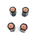 Set von 4 Black Anodized Machined Aluminium Valve Stem Caps 12 Gauge Reifenluftventil