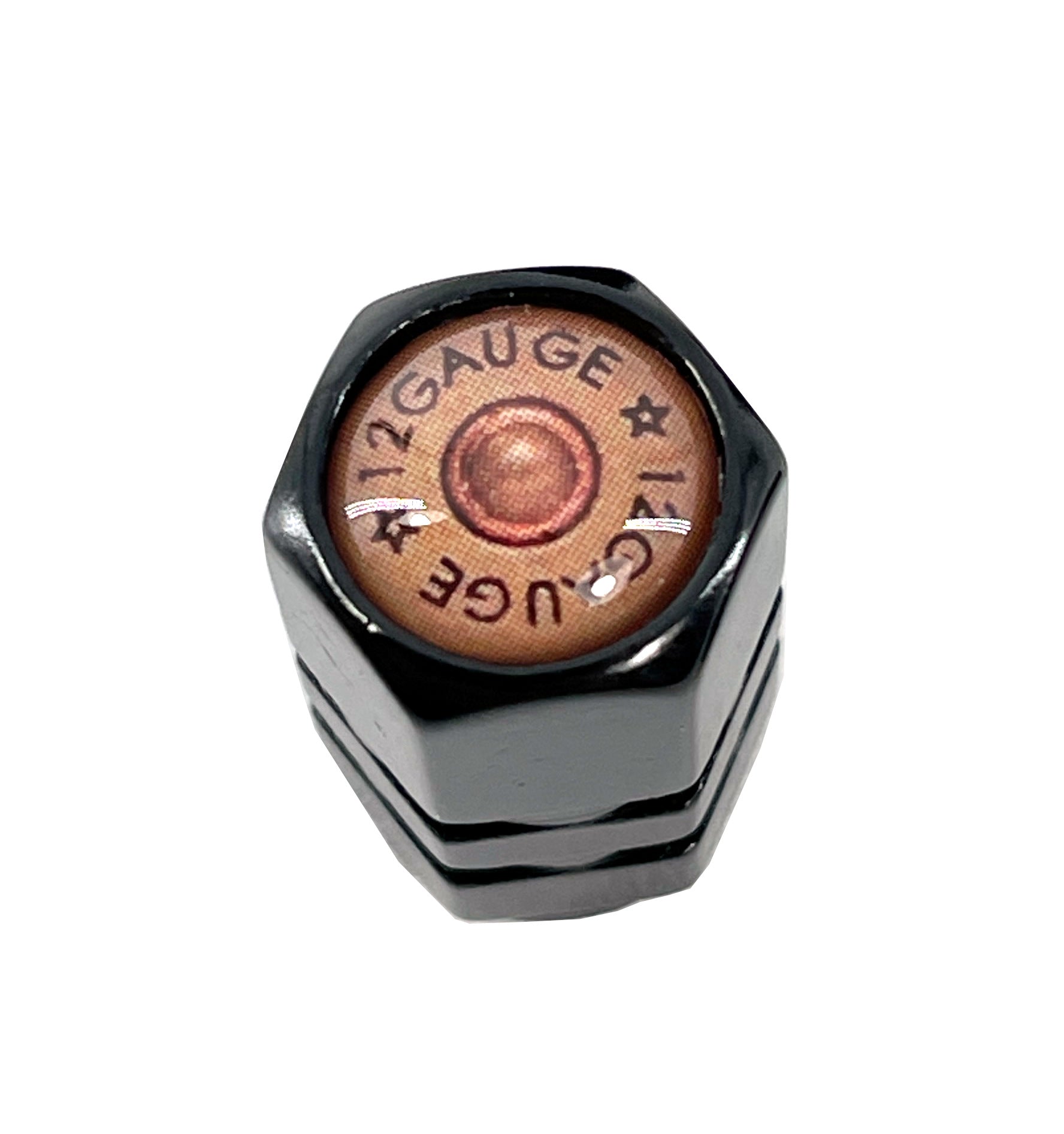 Set von 4 Black Anodized Machined Aluminium Valve Stem Caps 12 Gauge Reifenluftventil