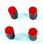 Set von 4 rot eloxierten bearbeiteten Aluminiumventil-Stemkappen Reifenluftventilabdeckungen