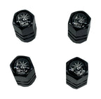 Set von 4 schwarzen eloxierten Aluminiumventil-Stemkappen Freiheitsstatue - amerikanische patriotische