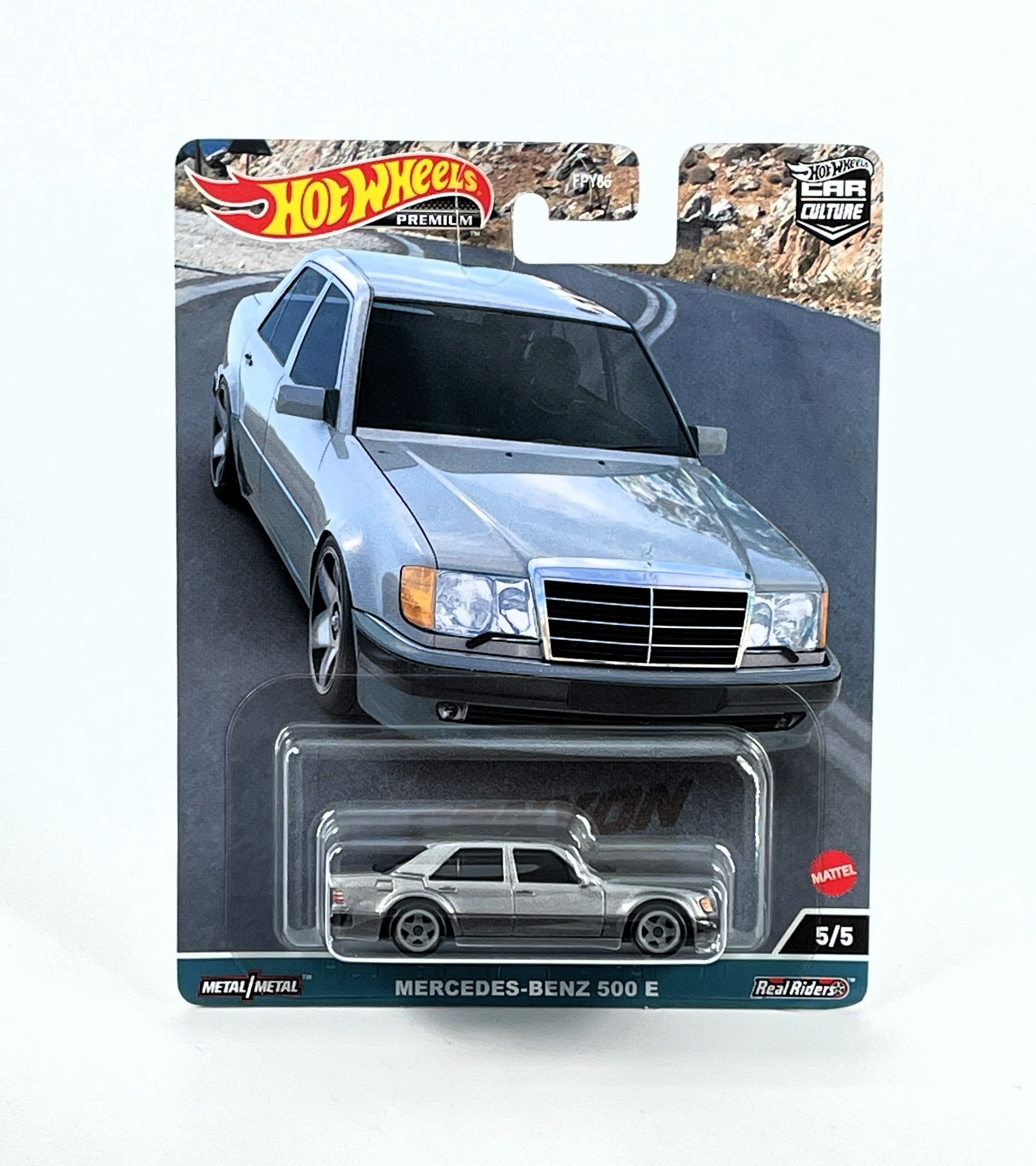 Mercedes-Benz 500 E Hot Wheels Premium Car Culture Silber 5/5 Druckgussauto 1:64