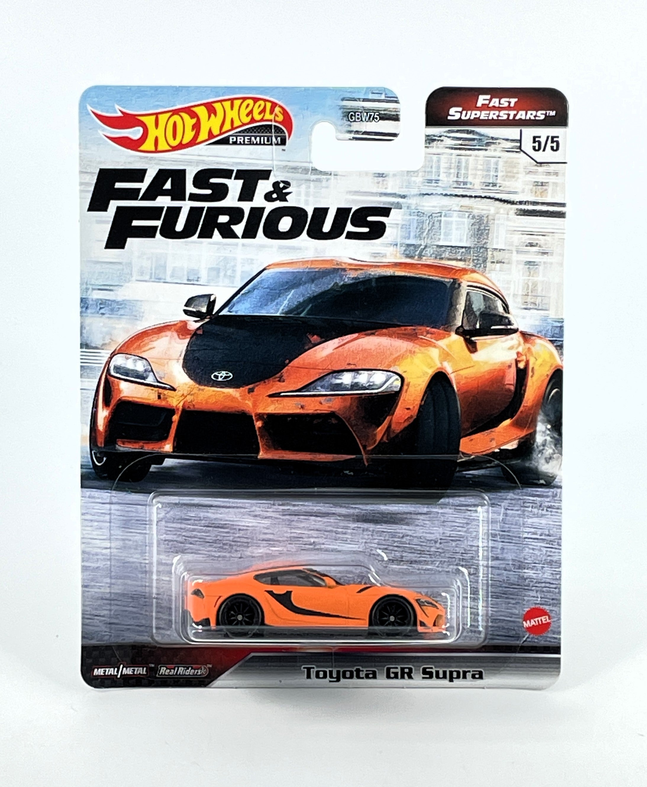 2021 Toyota GR Supra Orange Hot Wheels Fast Furious 5/5 Modell Die Cast Car 1:64