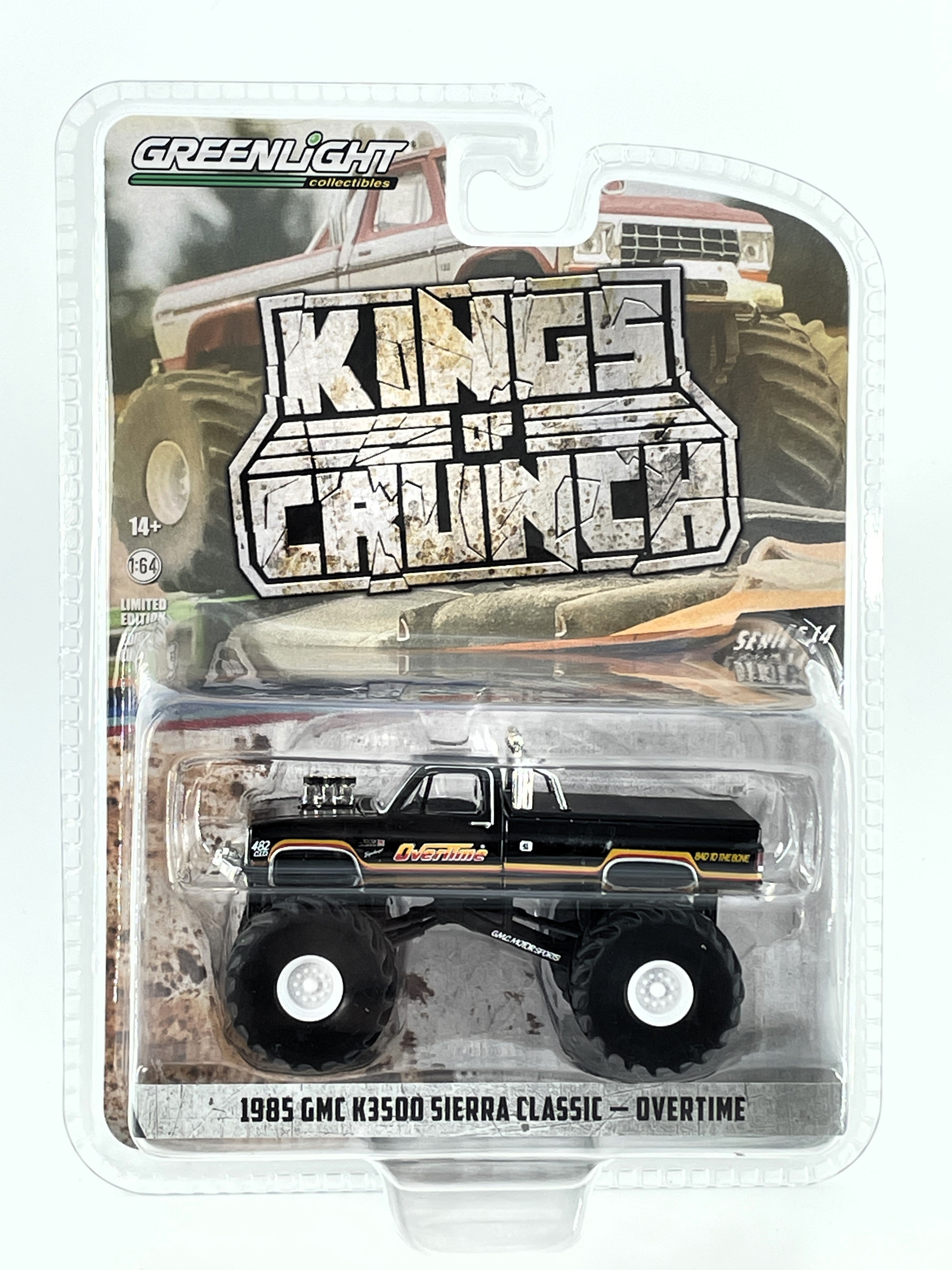 1985 GMC K3500 Sierra Classic Überstunden Greenlight King Crunch Black 1:64