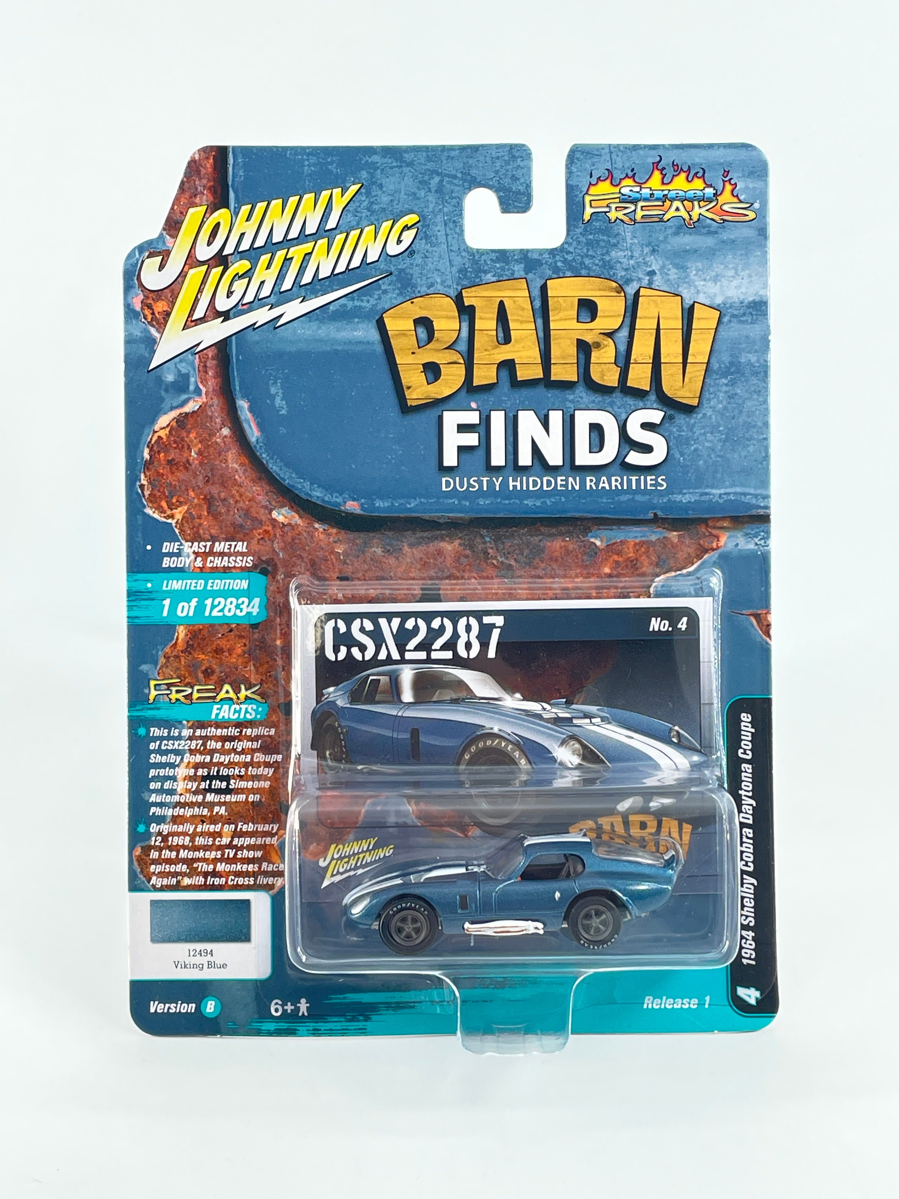 Johnny Lightning 1 64 Diecast Cars 1964 Shelby Cobra Daytona Coupé Barn findet