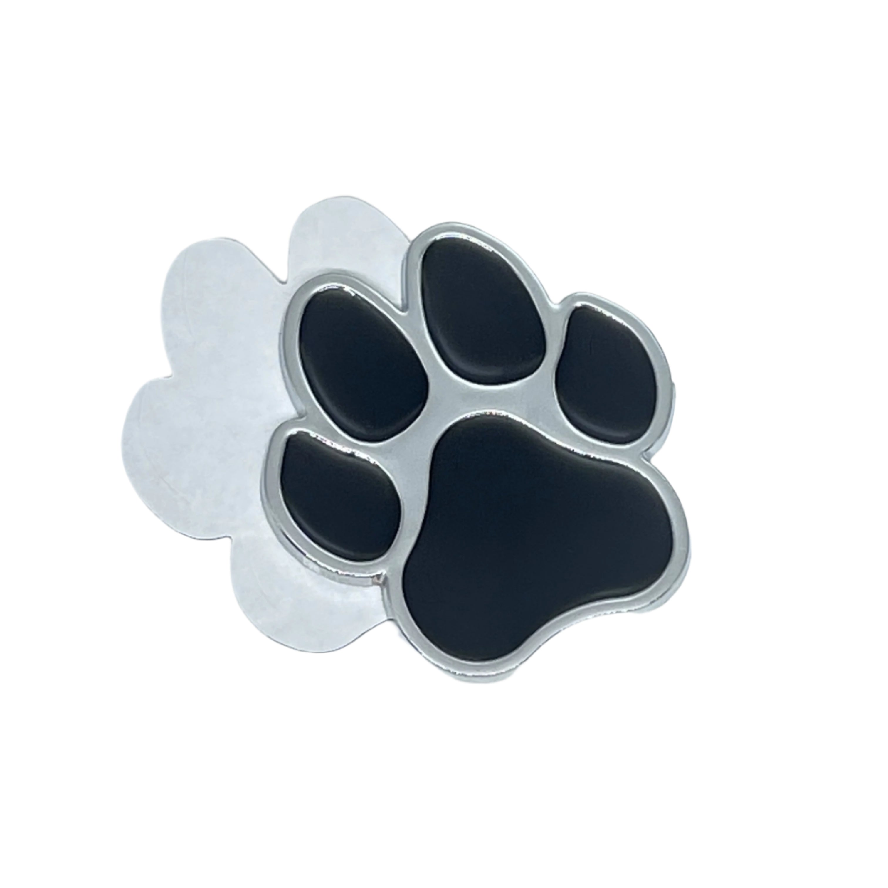 3D Chrome Dog Paw Print Car Decal - Metallic Pet Emblem für Fahrzeuge und Motorräder
