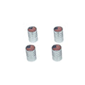 Set von 4 Chrome Valve Stem Caps mit amerikanischem Flag Logo - Patriotisches Autozubehör