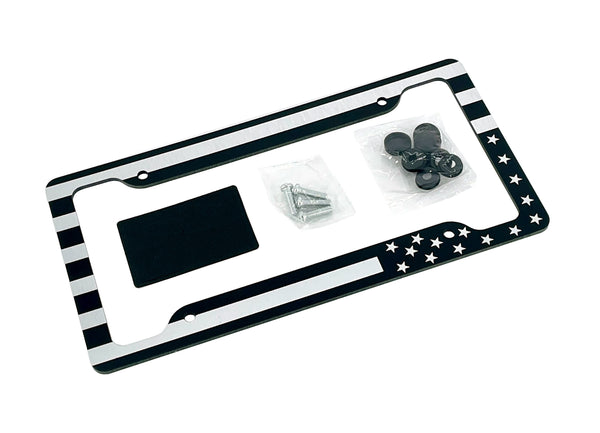 Premium American Flag Metal Lizenzschild Rahmen - Patriotisches Auto Zubehör