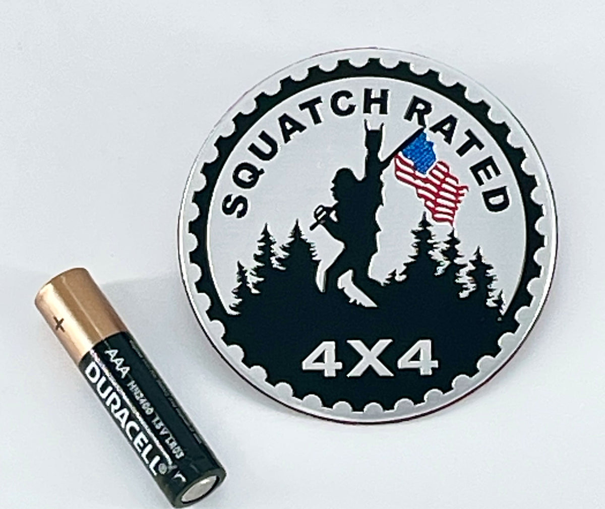 Sasquatch bewertet 4x4 Stick-on Fender Badge mit American Flag Fits Jeep 4x4