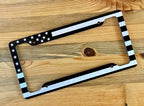 Premium American Flag Metal Lizenzschild Rahmen - Patriotisches Auto Zubehör