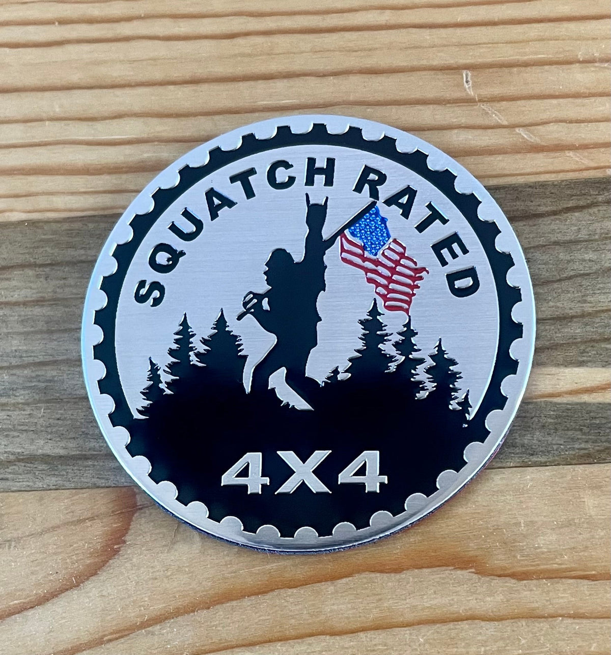 Sasquatch bewertet 4x4 Stick-on Fender Badge mit American Flag Fits Jeep 4x4