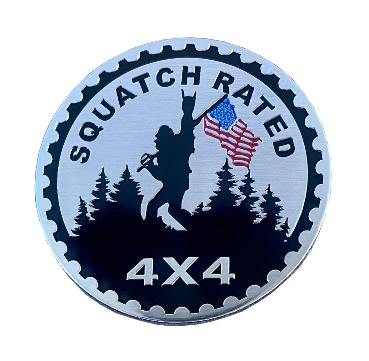 Sasquatch bewertet 4x4 Stick-on Fender Badge mit American Flag Fits Jeep 4x4