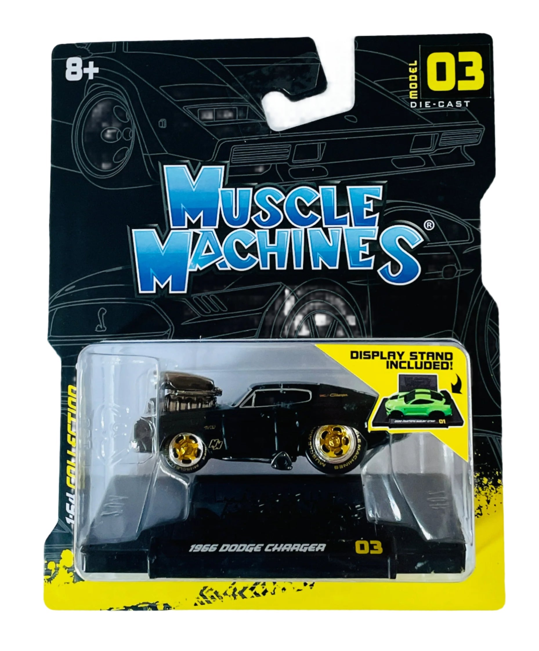 Muskelmaschinen 1966 Dodge Charger CHASE 1:64 Diecast Car - Klassisches Sammlermodell