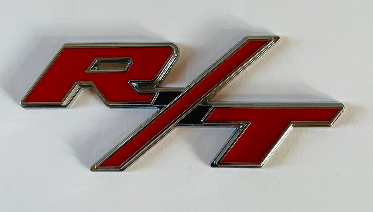 Red & Chrome Metal Custom R / T Auto Emblem Badge 4 'x 2' - Stilvolles Auto Decal Zubehör