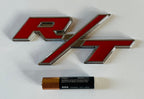 Red & Chrome Metal Custom R / T Auto Emblem Badge 4 'x 2' - Stilvolles Auto Decal Zubehör