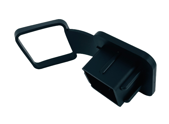 Hitch Cover Plug Cap 3' x 3' Black Rubber 4-Flat-Design für 2' Trailer Receiver