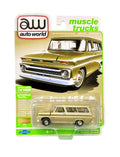 AW Auto World Diecast Cars 1 64 1966 Chevy Suburban Saddle Poly R3 VB