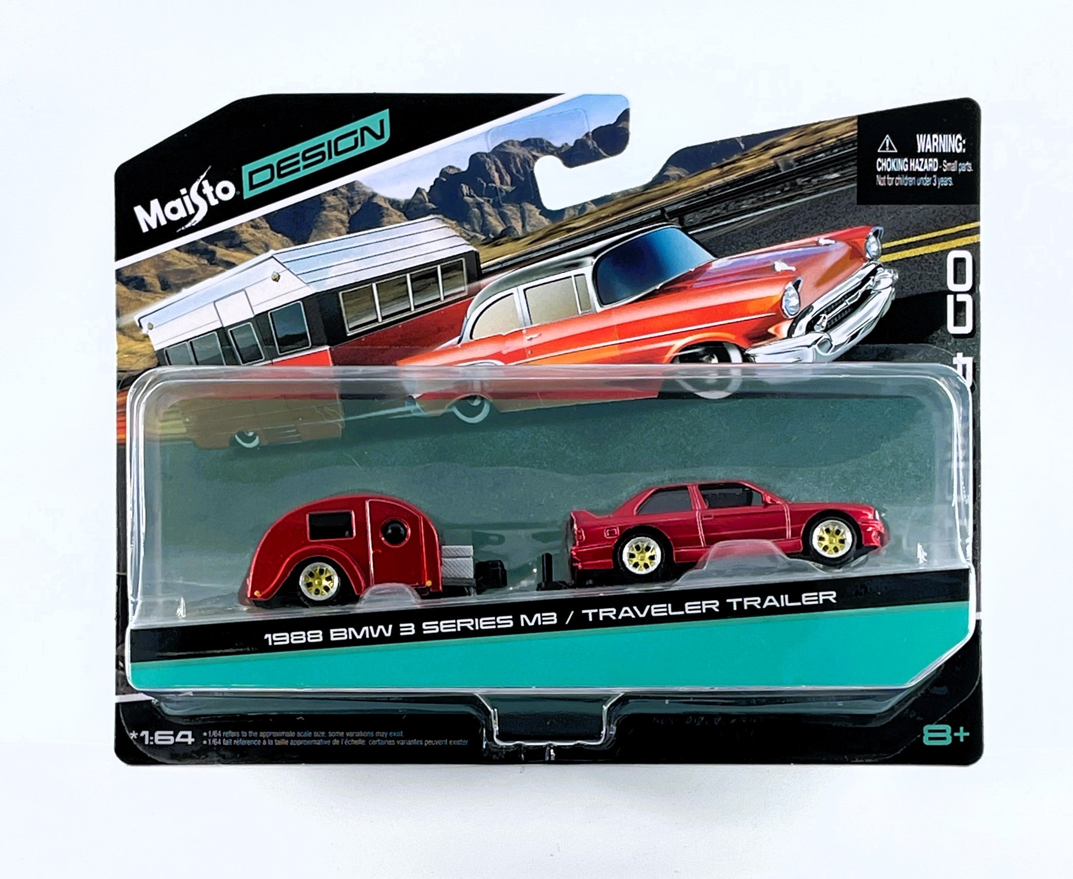 Maisto Design 1988 BMW 3er M3 Reiseanhänger Candy Red 1 64 Artikel # 15368